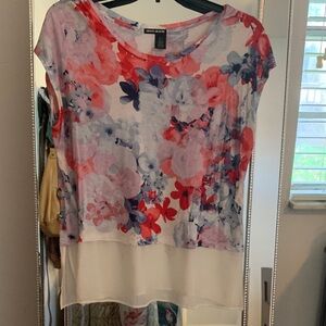 DKNY Floral Blouse - Red, Pink, and Purple